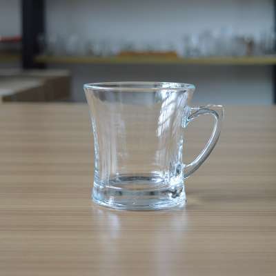 High quality tableware wide top coffee glass mug with 9oz volume