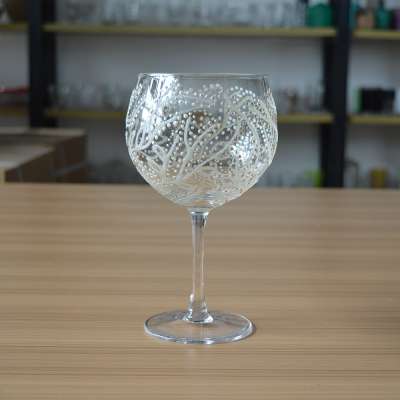 High quality custom snow winter painting wine glass cups for collection