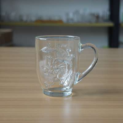 Food contact safe dragon glass mug for tea/milk/coffee