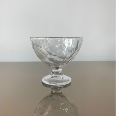 Creative European Vintage Embossed Glass Dessert Bowl Ice Cream Cup