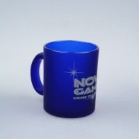 china supplier high quality straight - side blue colored glass coffee mug