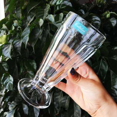 Crystal clear Juice smoothie cocktail drinking glass cup with lid custom