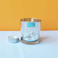 Luxury Empty silver plating candle jars glassware with lids from China bengbu cattelan factory