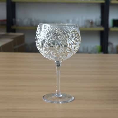 High quality custom creative winter snow painting wine glass cups for collection