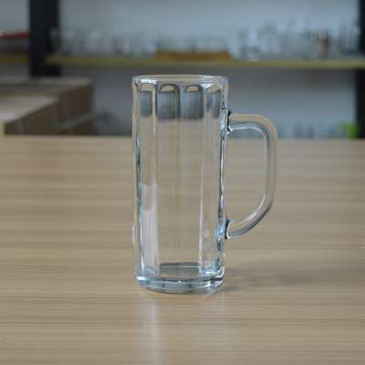 Tall straight glass mug for beer beer tankard