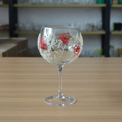 Collection product cartoon handpainted cognac wine glass for retailing