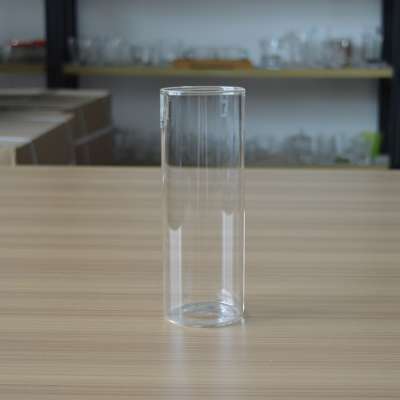 Tall straight 500ml borosilicate glass candle container for home use/restaurant/church