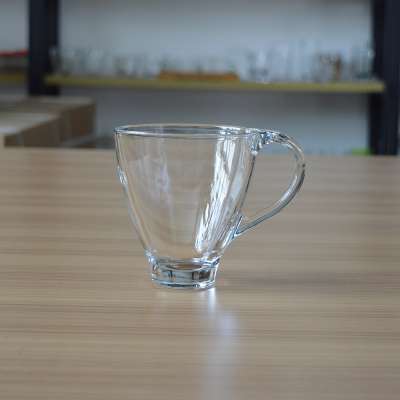 Wholesale glassware coffee glass mug hot drink glass mug with 300ml volume