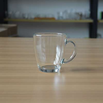 Food contact safe cheap glass mug with 300ml volume